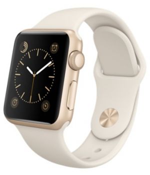 Apple Watch Sport 38mm Gold Aluminum Case with Antique White Sport Band (MLCJ2)