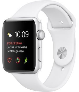 Apple Watch 38mm Series 1 Silver Aluminum Case with White Sport Band (MNNG2)