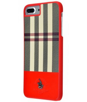 Polo Plaide Leather Case Red for iPhone 7 Plus