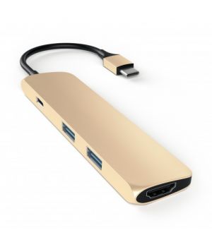 Satechi Slim Aluminum Type-C Multi-Port Adapter Gold
