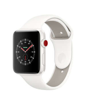Apple Watch Edition 42mm Series 3 GPS + Cellular White Ceramic Case with Soft White/Pebble Sport Band (MQKD2)