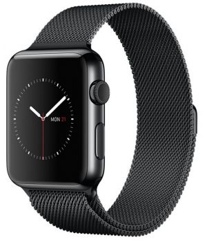 Apple Watch 42mm Series 2 Space Black Stainless Steel Case with Space Black Milanese Loop (MNQ12)