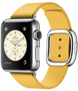 Apple Watch 38mm Stainless Steel Case with Marigold Modern Buckle Large (MMFG2)