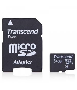 Transcend 64 GB microSDXC class 10 SD Adapter
