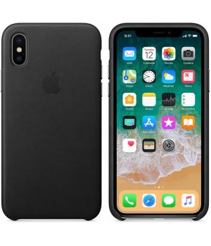 Apple iPhone X Leather Case Black (high copy)