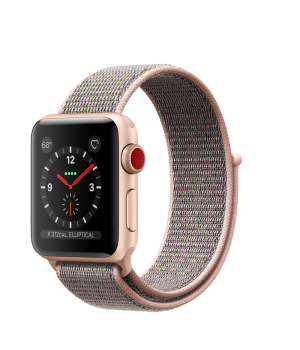 Apple Watch 38mm Series 3 GPS + Cellular Gold Aluminum Case with Pink Sand Sport Loop (MQKL2)