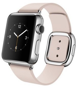Apple Watch 38mm Stainless Steel Case with Soft Pink Modern Buckle (MJ362)