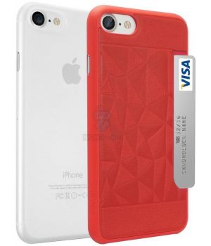 Ozaki O!coat Jelly +Pocket 2in1 iPhone 7 Red+Clear (OC722RC)