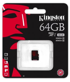 Kingston 64 GB microSDXC class 10 UHS-I U3 SDCA3/64GBSP