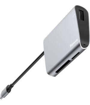 Baseus Enjoyment Type-C to SD+TF Card + USB 2.0 HUB Adapter Gray (CATSX-C0G)