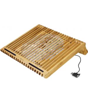 Macally Bamboo Cooling Stand with Extra Large USB Fan (ECOFAN-XL)