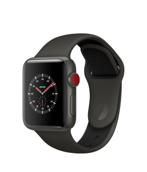 Apple Watch Edition 38mm Series 3 GPS + Cellular Gray Ceramic Case with Gray/Black Sport Band (MQM42)