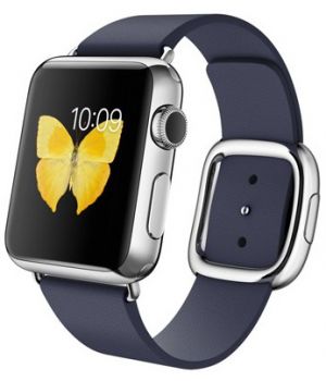 Apple Watch 38mm Stainless Steel Case with Midnight Blue Modern Buckle (MJ332)