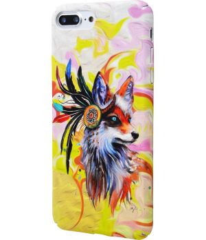 Simple Case Flowers Soft Touch for iPhone 7 Plus with Fox