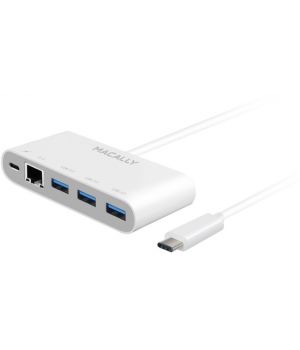Macally 3.1 USB-C to 3 port USB A hub + USB-C+ RJ45 for MacBook (UC3HUB3GBC)