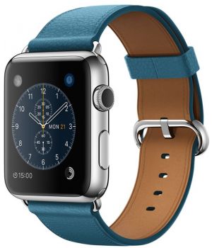 Apple Watch 42mm Stainless Steel Case with Marine Blue Classic Buckle (MMFU2)