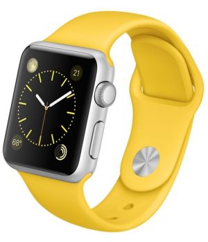 Apple Watch Sport 38mm Silver Aluminum Case with Yellow Sport Band (MMF02)