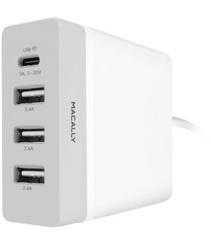 Macally 72-Watt USB-C Charger for Macbooks with 3 USB-A Ports (HOME72UC)