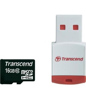 Transcend 16 GB microSDHC class 10 + P3 Card Reader TS16GUSDHC10-P3