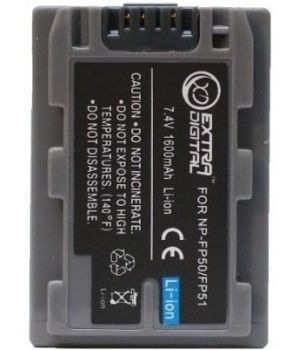 ExtraDigital Аккумулятор для Sony NP-FP50, Li-ion, 1600 mAh (BDS2667)