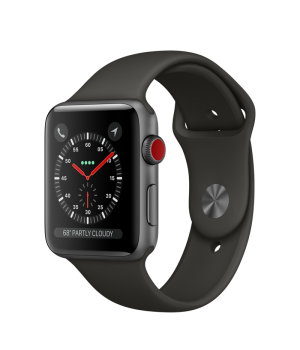 Apple Watch 42mm Series 3 GPS + Cellular Space Gray Aluminum Case with Gray Sport Band (MR2X2)