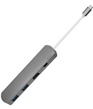 WIWU Adapter T3 Plus USB-C to USB-C/HDMI/2xUSB3.0 HUB Gray (6957815504589)