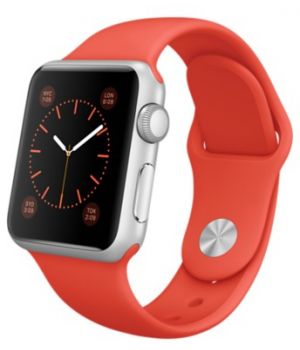 Apple Watch Sport 38mm Silver Aluminum Case with Orange sport Band (MLCF2)