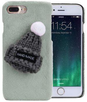 Knitted Hat "Hand Made" Gray iPhone 7 Plus