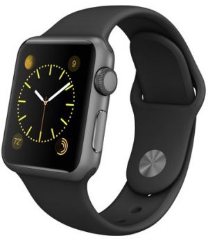 Apple Watch Sport 38mm Space Gray Aluminum Case with Black Sport Band (MJ2X2)