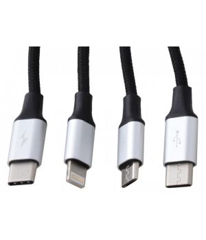 Baseus 3 in 1 Cable Type-C to (Lightning/Micro/Type-C) 3.0A Silver
