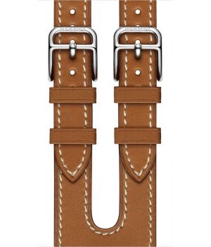 Apple Watch Hermes Leather Double Buckle Cuff 38mm Fauve Barenia (MPXD2)