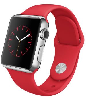 Apple Watch Sport 38mm Silver Aluminum Case with Red Sport Band (MME92)