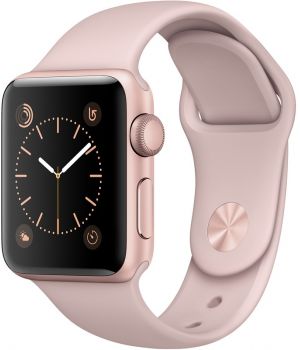 Apple Watch 38mm Series 1 Rose Gold Aluminum Case with Pink Sand Sport Band (MNNH2) CPO