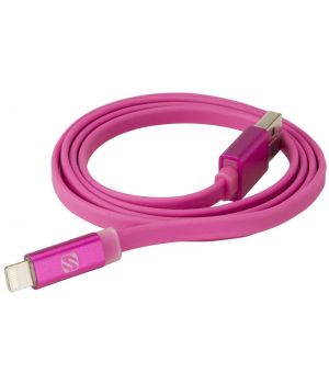 Scosche flatOUT Lightning to USB with LED Indicator 0.9m Pink (I3FLEDPK)