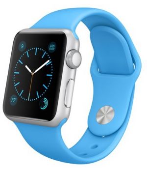 Apple Watch Sport 38mm Silver Aluminum Case with Blue Sport Band (MJ2V2)