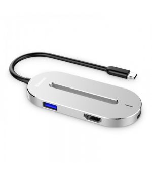 Baseus O HUB Type-C to (HDMI + Type-C + USB 3.0) Silver