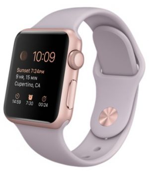 Apple Watch Sport 38mm Rose Gold Aluminum Case Lavender sport Band (MLCH2) CPO