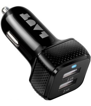 Laut Power Dash 4.8 Black (2x12W USB 2,4A) (LAUT_PD02_BK)