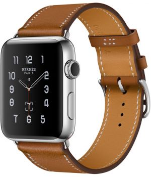 Apple Watch Hermes 38mm Series 2 Stainless Steel Case with Fauve Barenia Leather Single Tour (MNQ82)