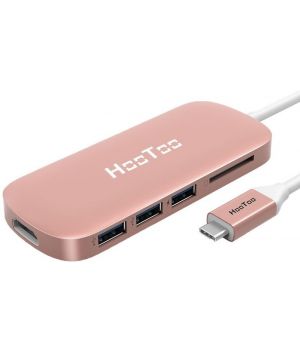 HooToo Shuttle USB-C to USB-C/3xUSB/HDMI/SD cardreader Hub Rose Gold (HT-UC001-RG)