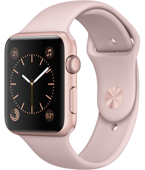 Apple Watch 42mm Series 2 Rose Gold Aluminum Case with Pink Sand Sport Band (MQ142)