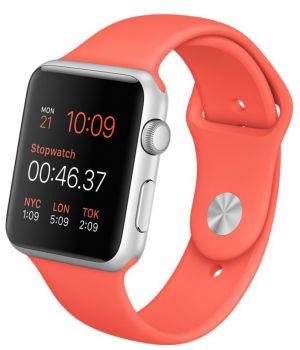 Apple Watch Sport 42mm Silver Aluminum Case with Apricot Sport Band (MMFL2)